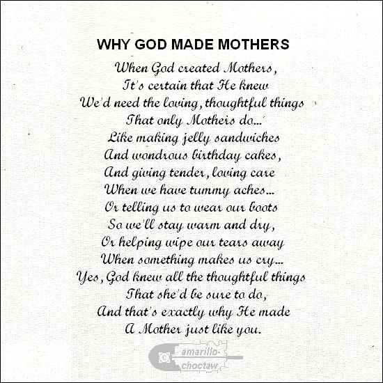 Poems Quilt Block Fabric Square Why God Made 100 Cotton 6"x 6"